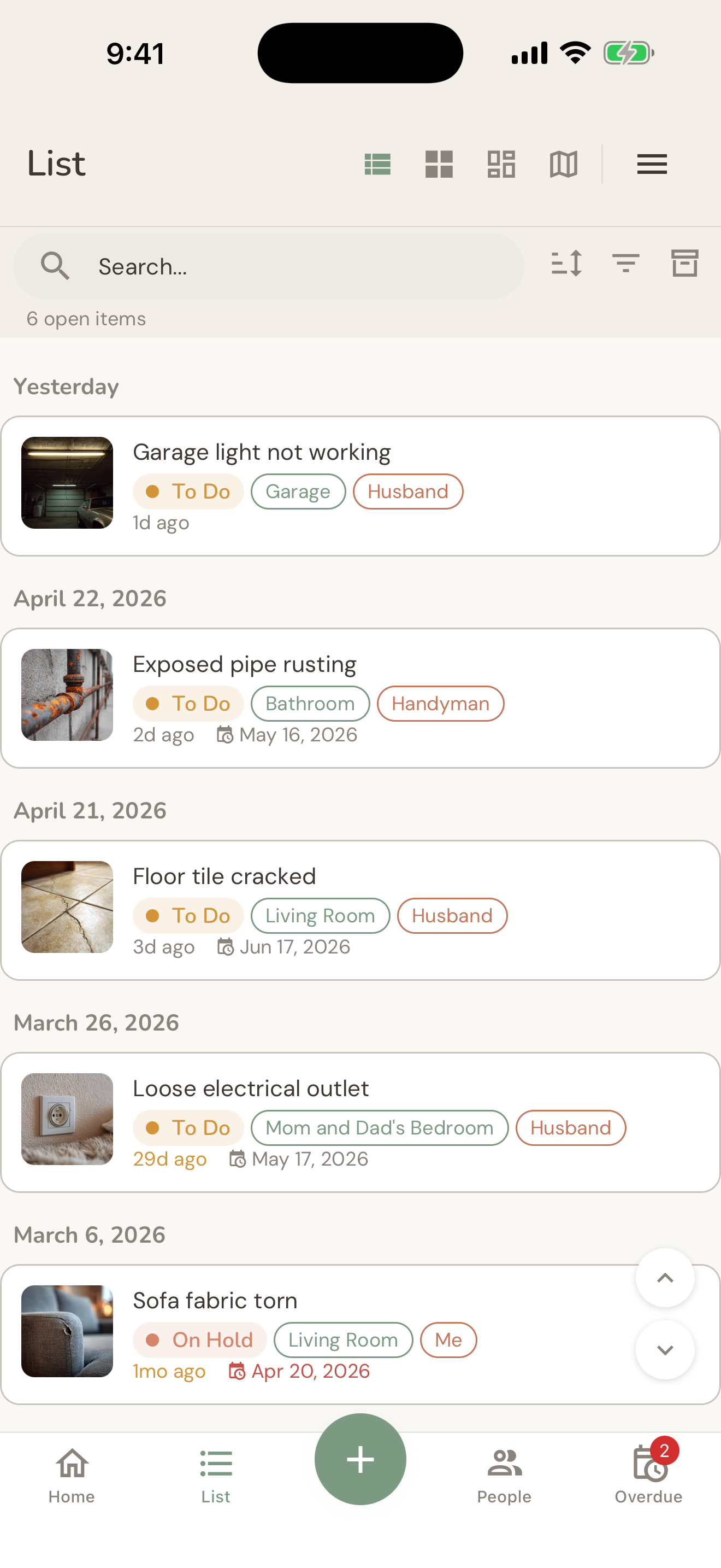 Detailed list